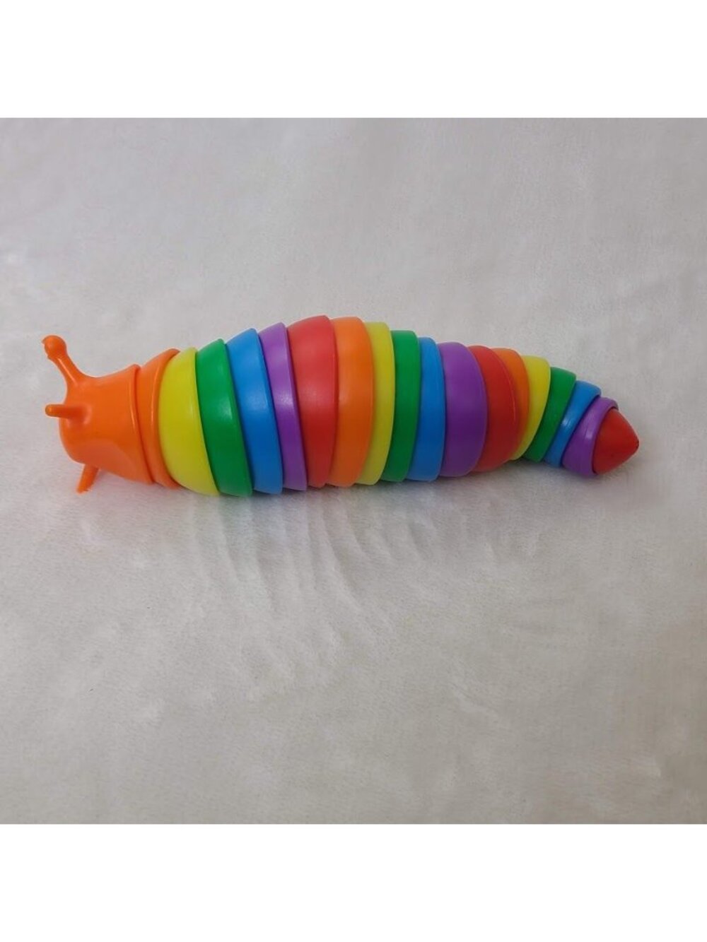 Rainbow Slug Fidget Toy Large Articulated Sensory Wiggle Desk Toy Stress Relief - Picture 5 of 6